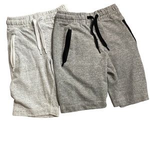 Bundle of 2 Mens’ Champs Sports Gear White Marble Sweat Shorts Zipper Pockets